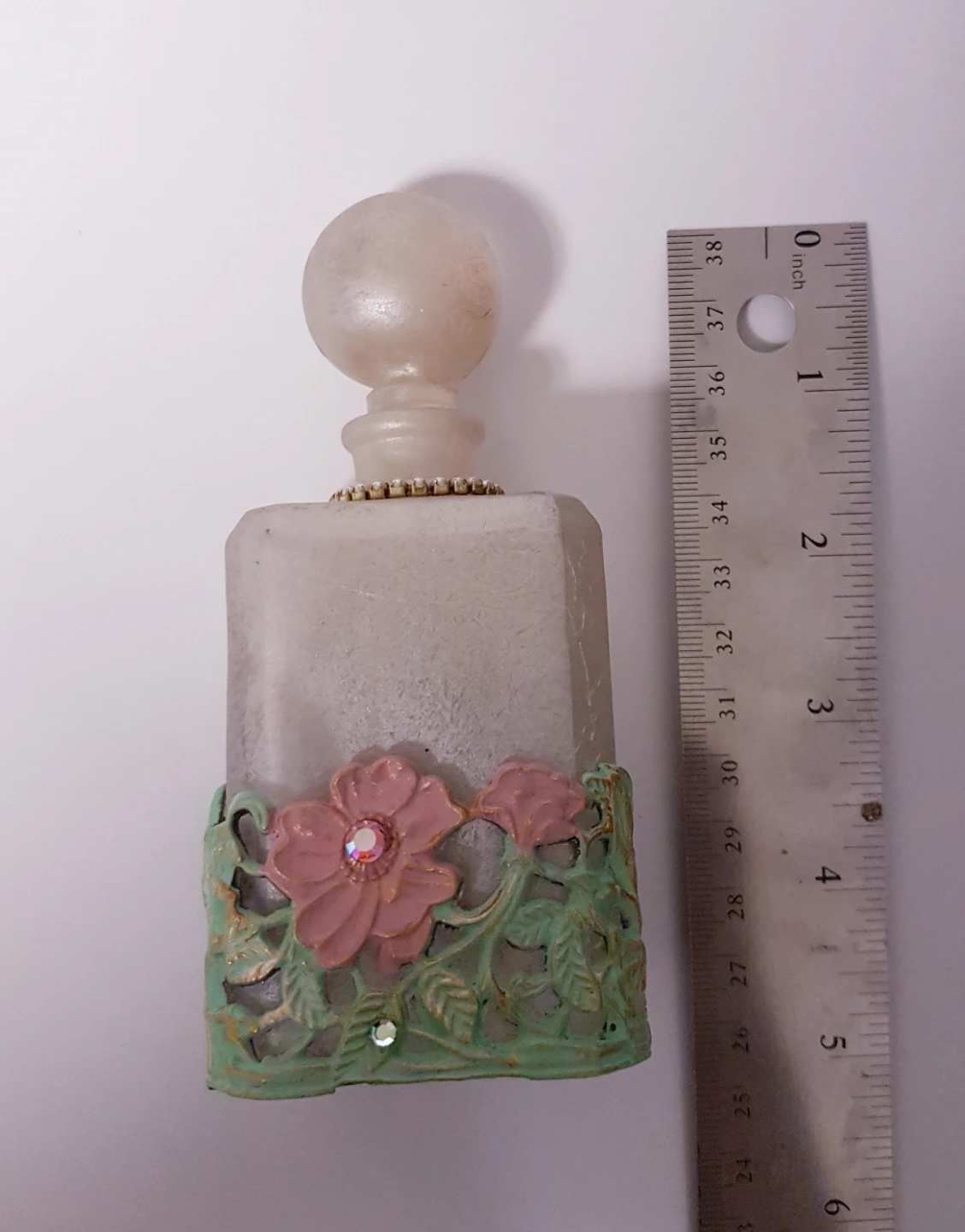 Vintage Frosted Glass Perfume Bottle - photo 4