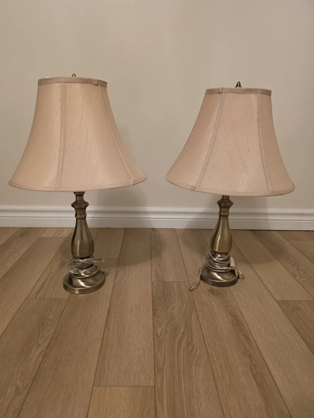 Set of Two Brass Table Lamps Great Condition