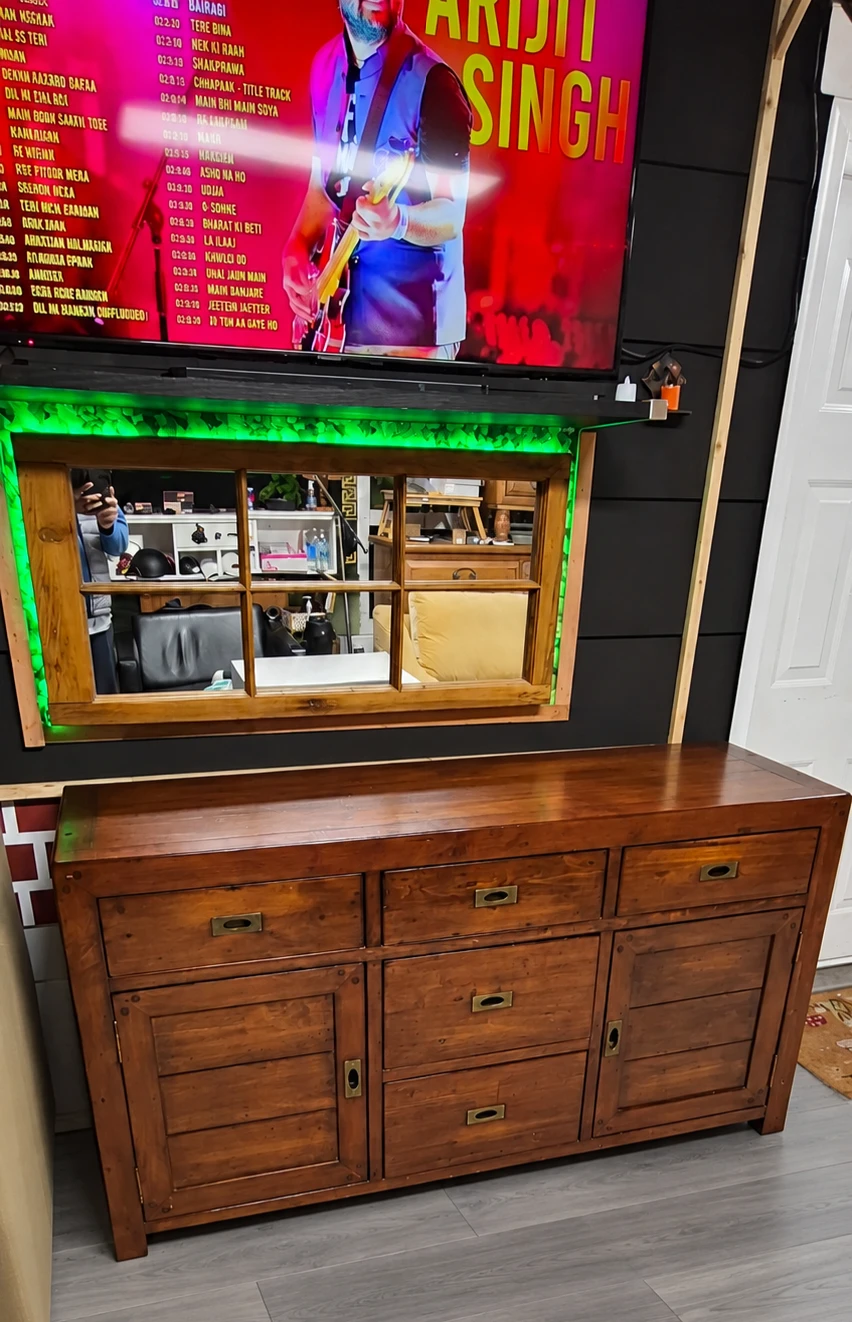 Rustic Wood Buffet Sideboard