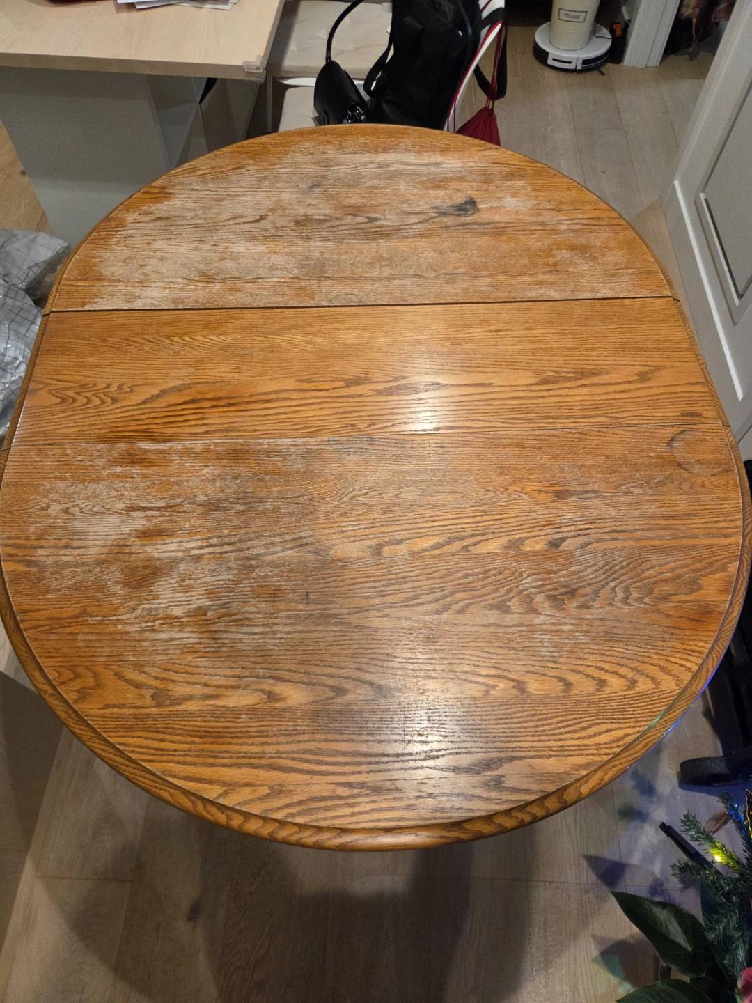 Extendable Round Wooden Dining Table