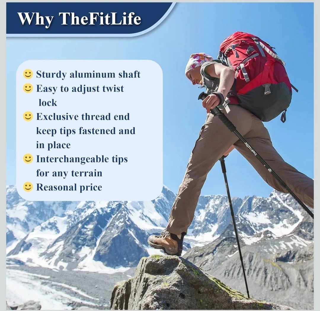 TheFitLife Trekking Poles Pair - photo 3