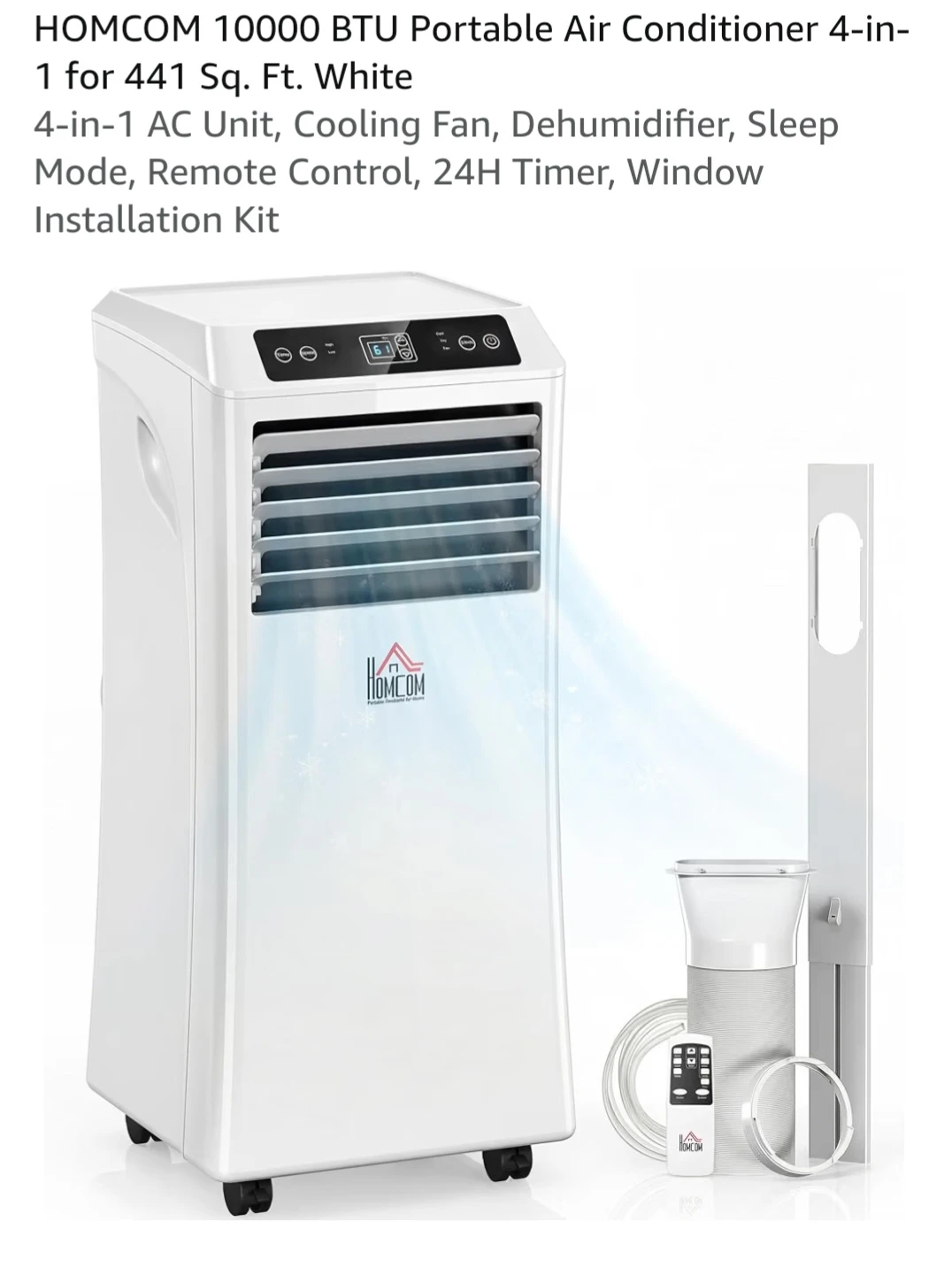 10000BTU Homcom Portable Air Conditioner - photo 3