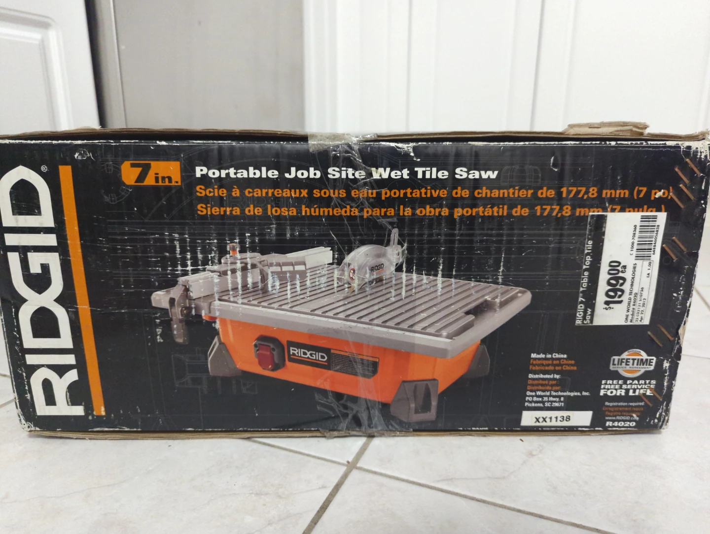 RIDGID 7-inch Portable Job Site Wet Tile Saw - photo 2