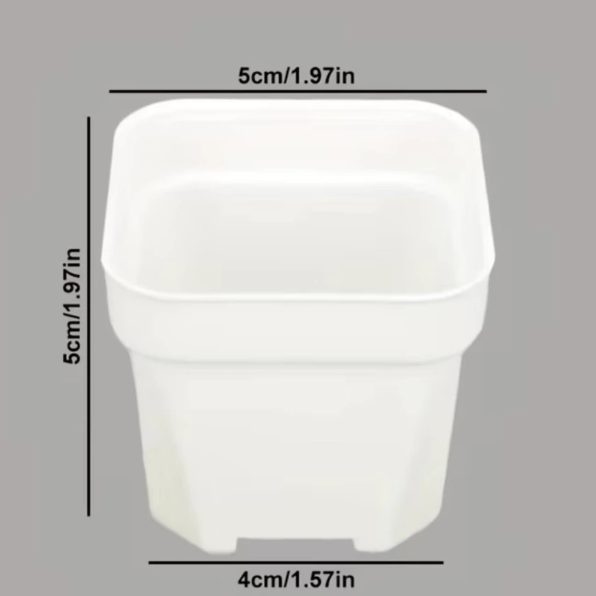 19 Small White Square Plant Pots - photo 3