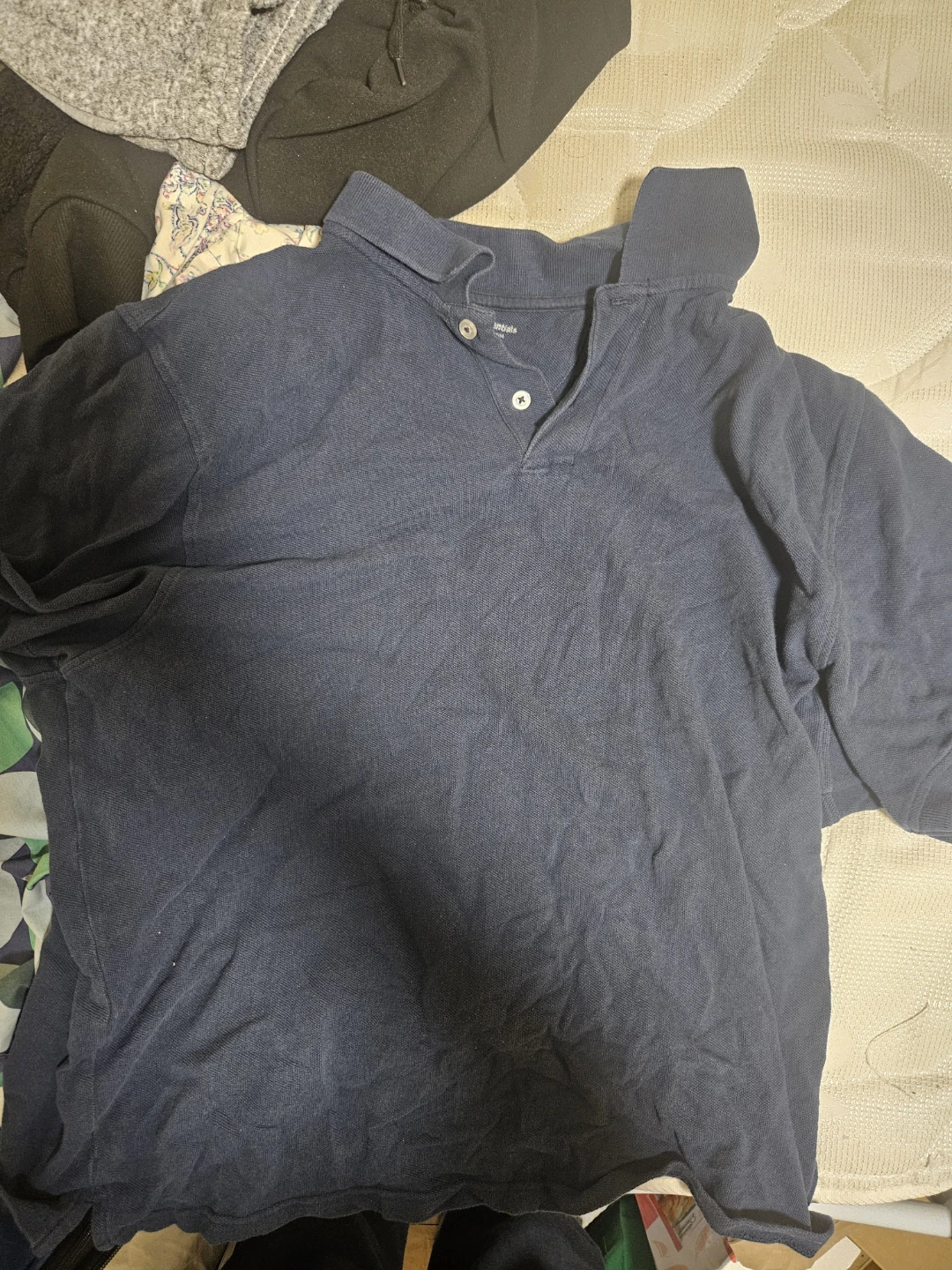 Cotton polo shirt dark blue