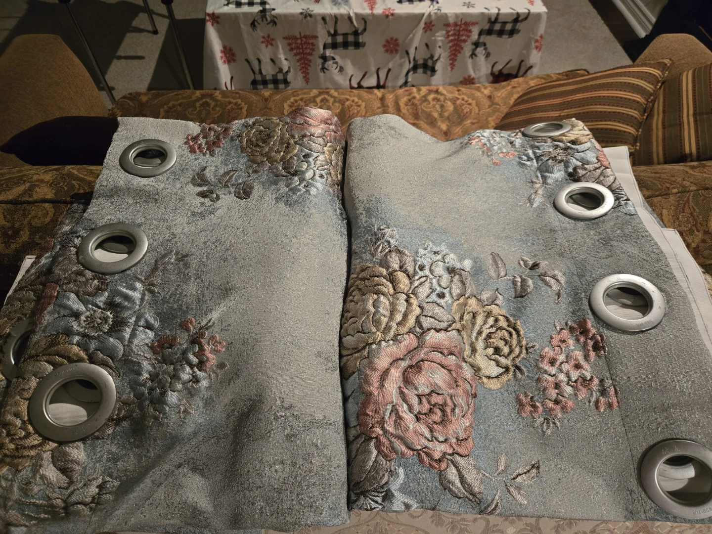 Floral Jacquard Grommet Curtains - photo 4