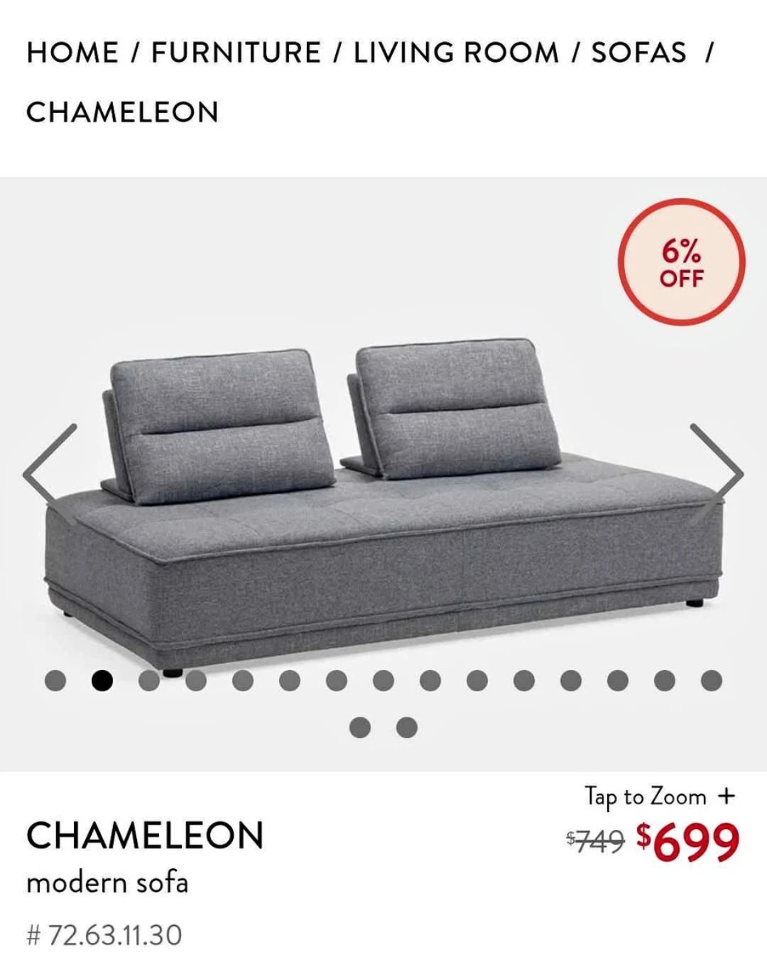 Structube Sofa with movable backing - photo 2