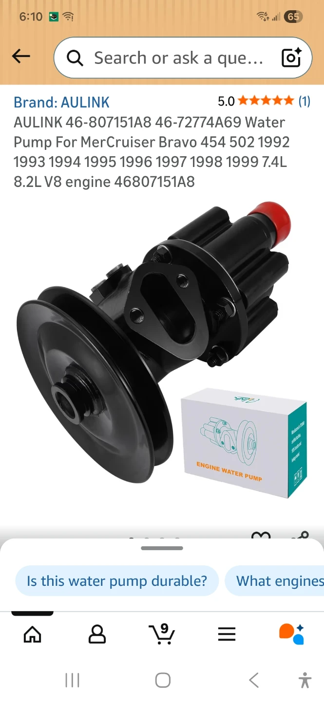 AULINK Water Pump for MerCruiser Bravo