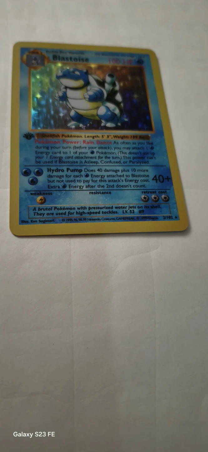1999 Base Set Blastoise 2/102 Holo Pokemon Card - photo 2