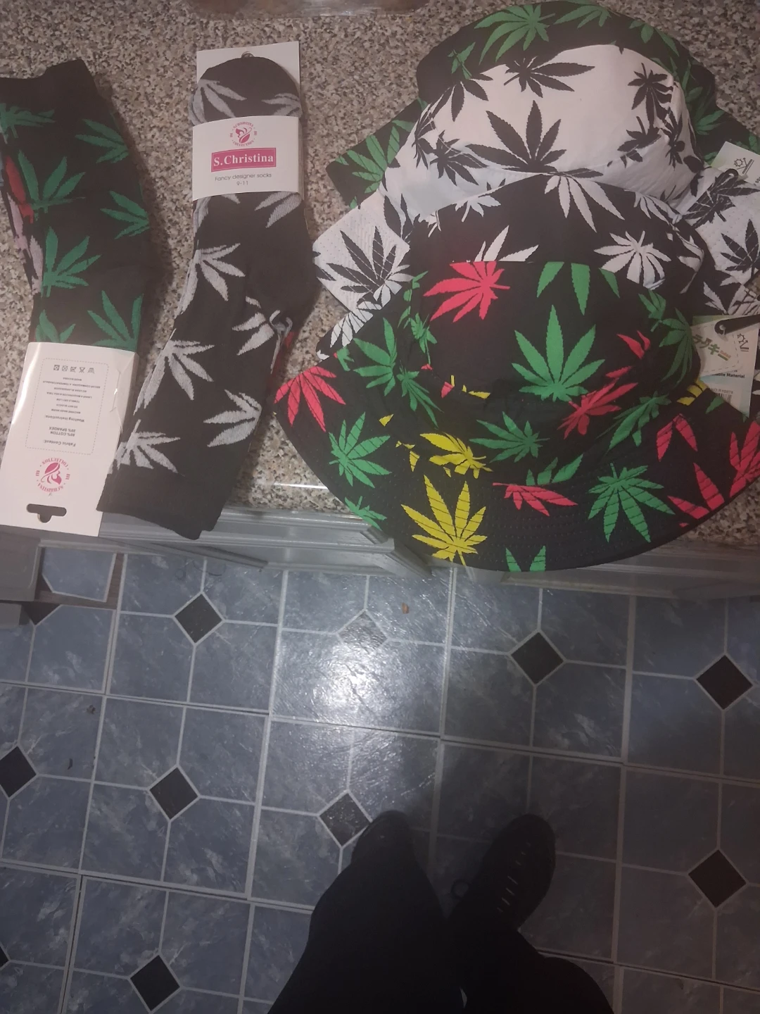 New S.Christina Patterned Socks and bucket hats