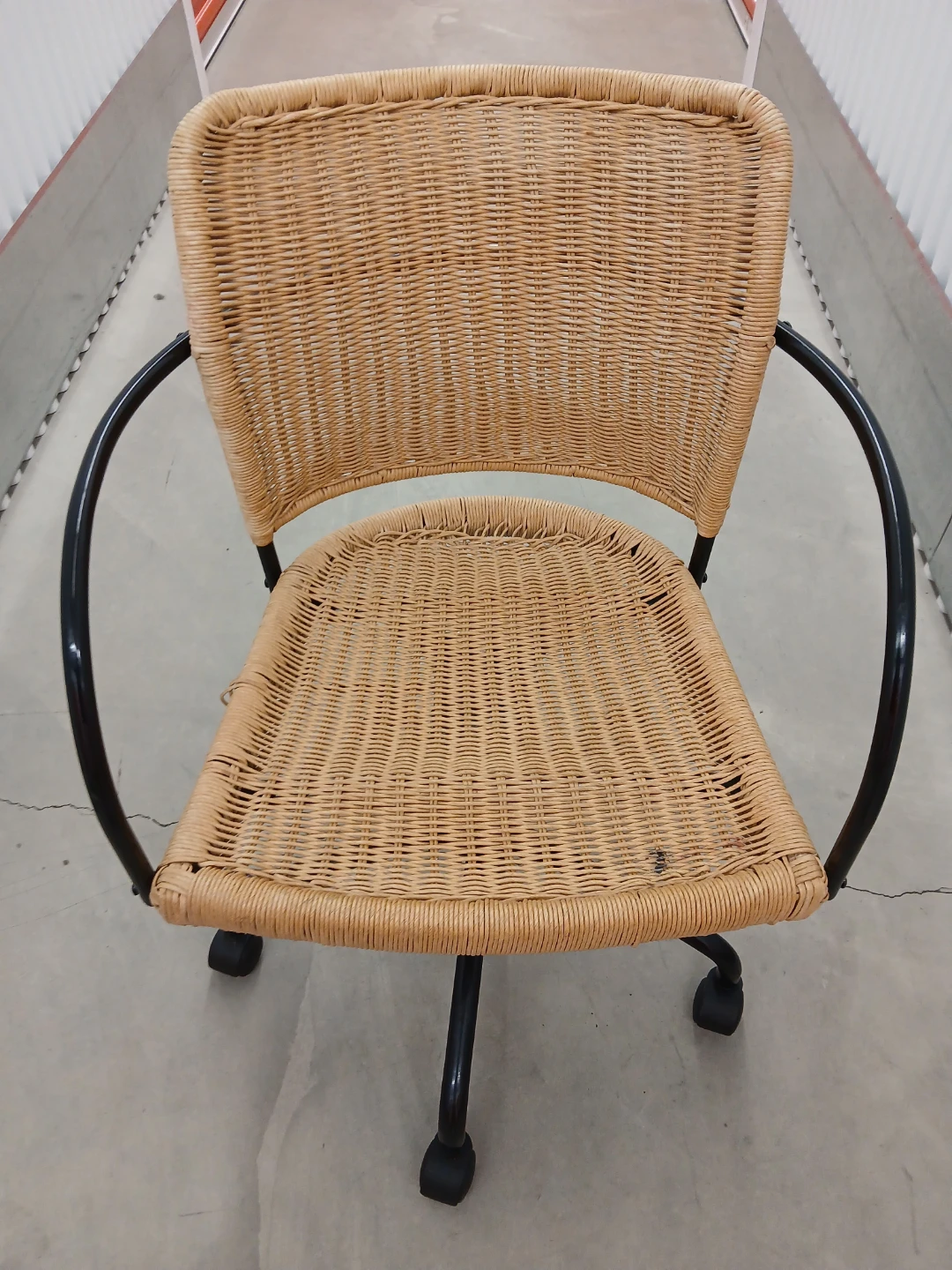 Woven Wicker Rolling Desk Chair - photo 5