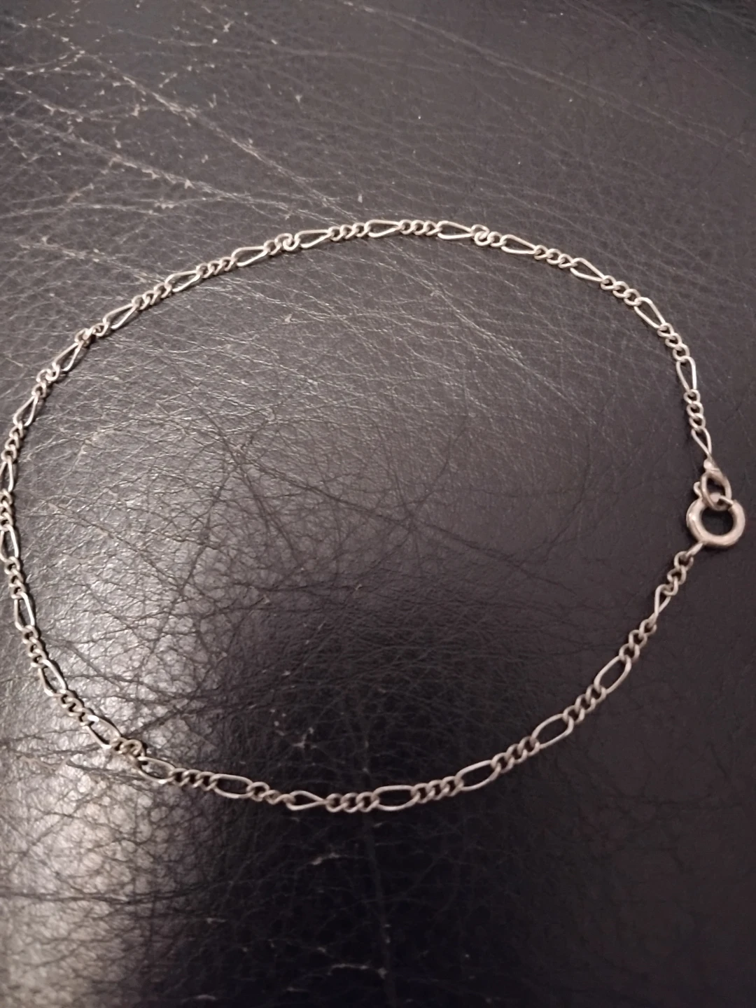Sterlong Silver Figaro Link Anklet bracelet