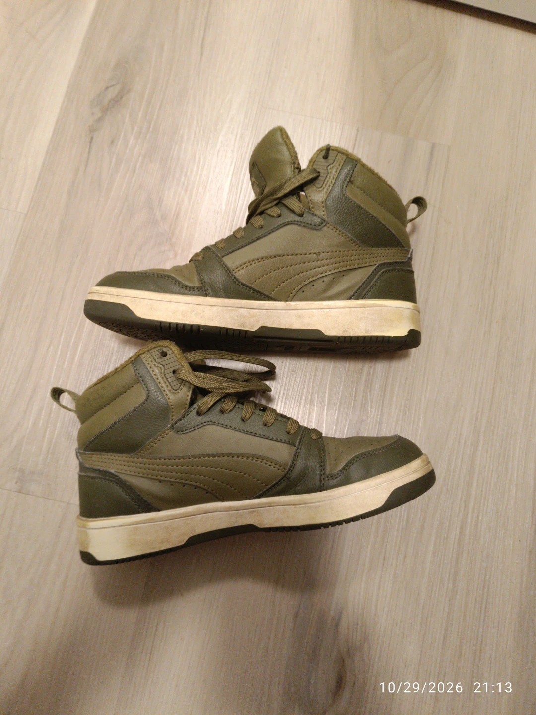 Puma High-Top Sneakers Green Size 5 - photo 2