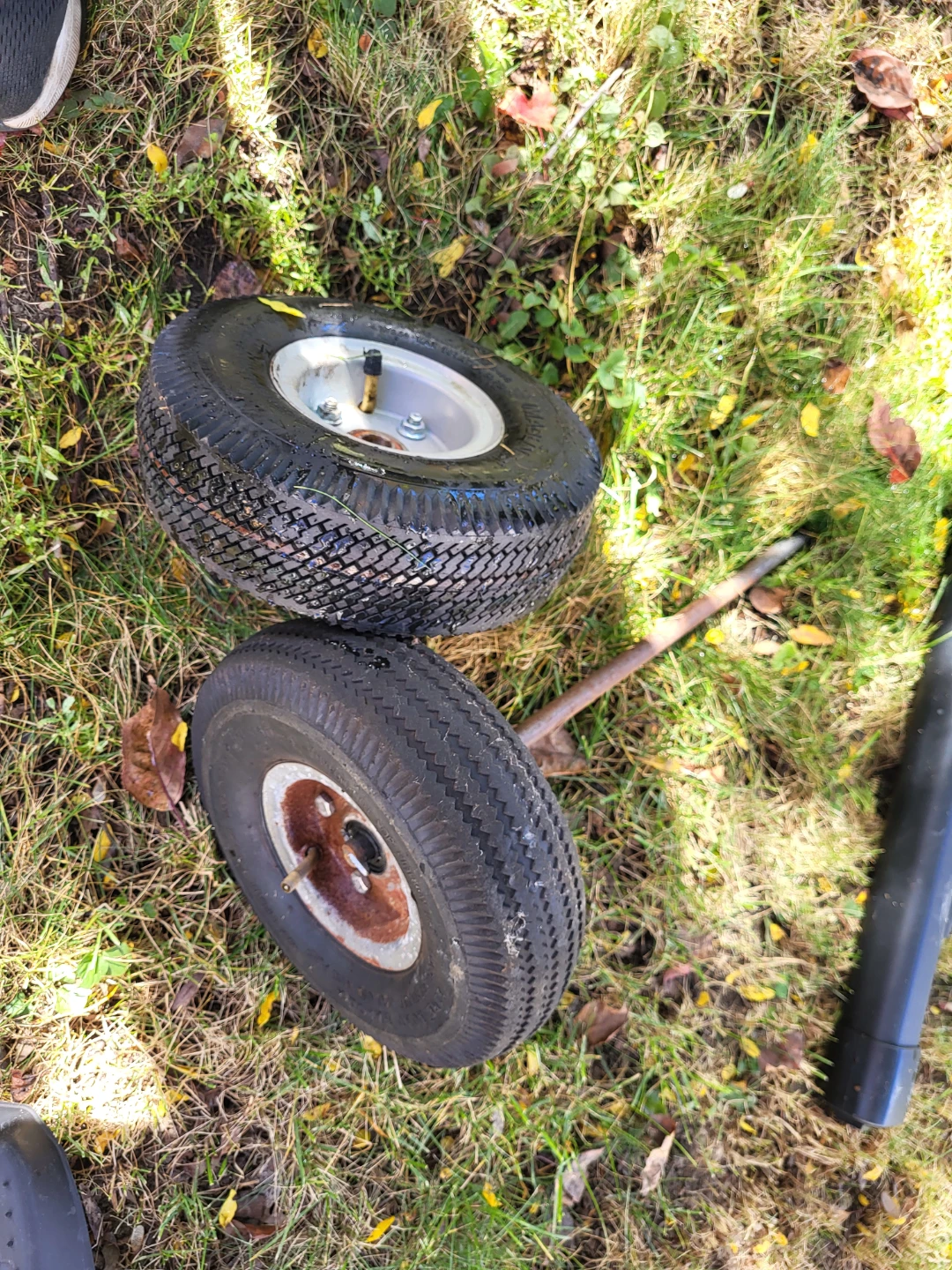 Replacement 4.10/3.50-4 Tires and Axle for two wheels dolly