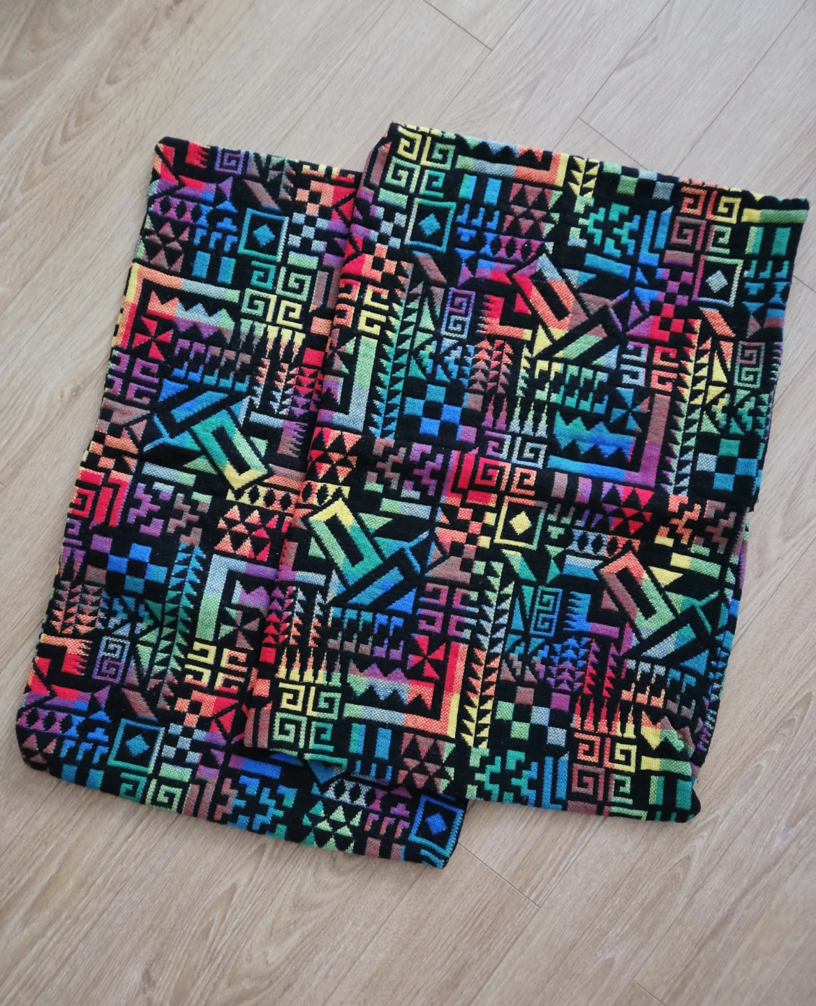 Set of Two Colorful Crocheted Cushion Pillow Covers - photo 2