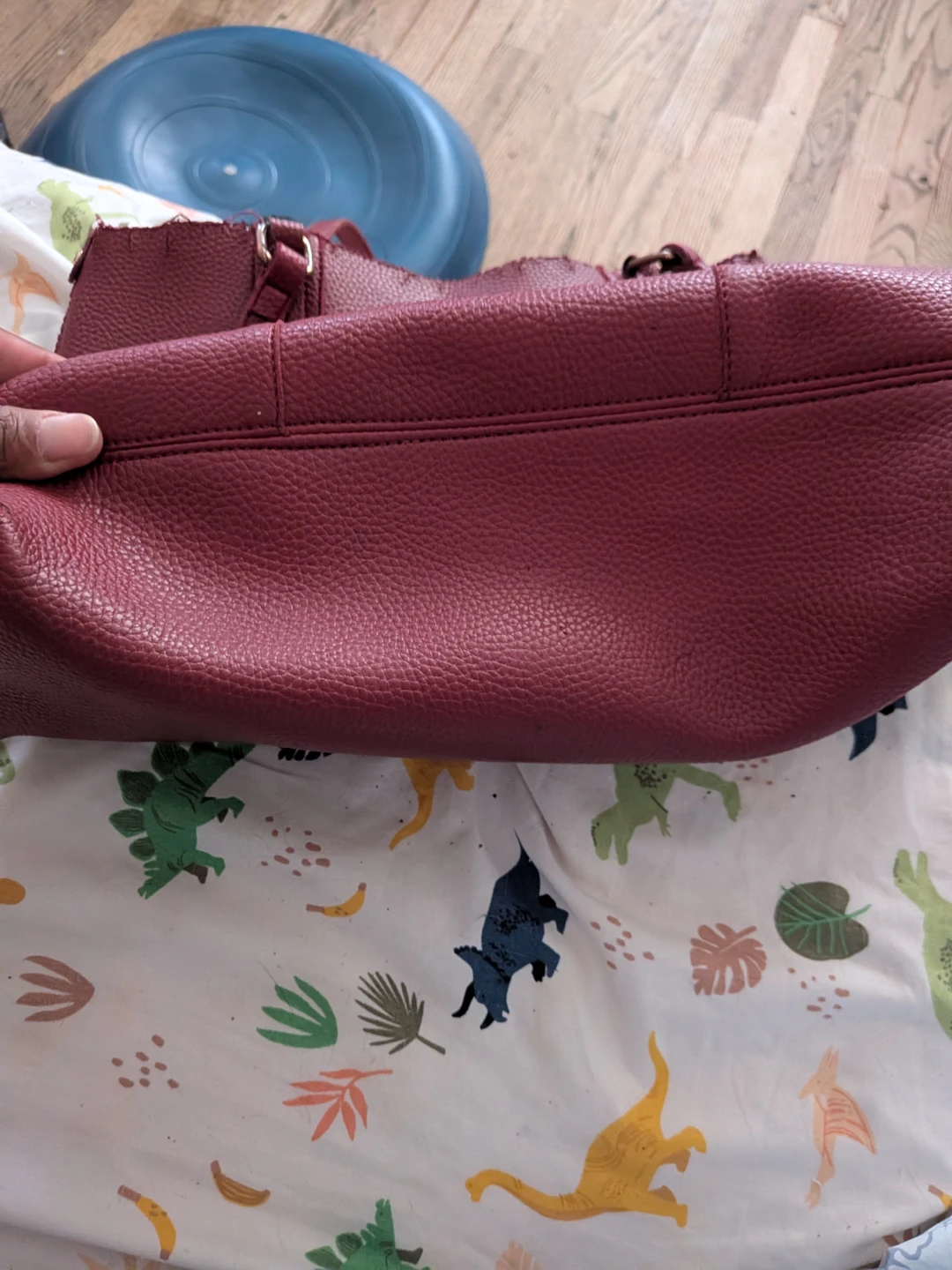 Red Pebbled Leather Tote Bag - photo 2