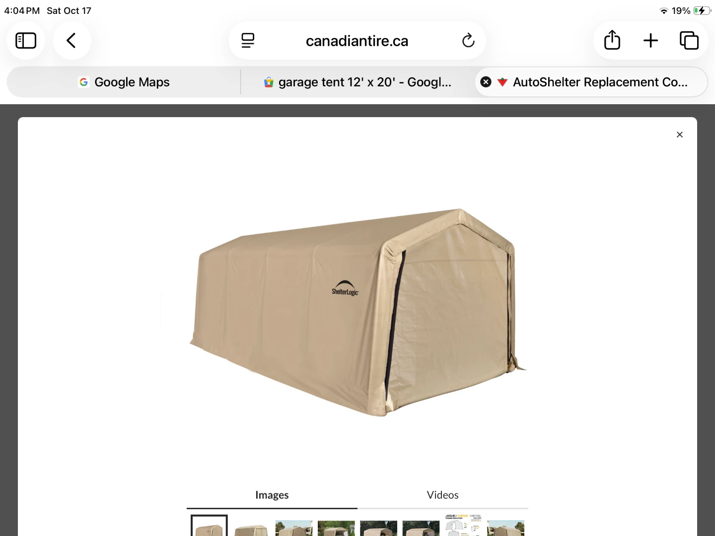 Shelter Logic Garage Tent -  Drive thu model