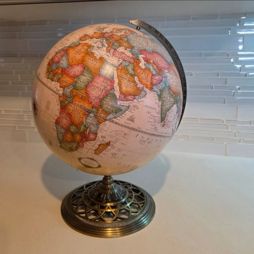 🌍 Vintage Decorative Globe — 18” High