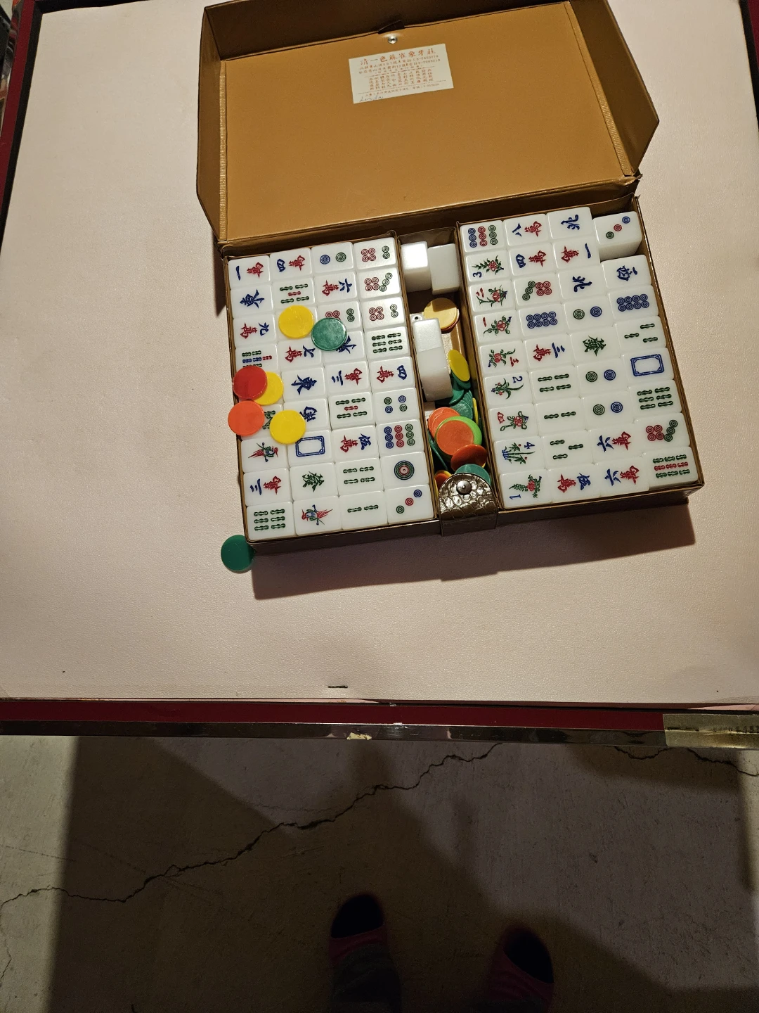 Folding Mahjong Table and Tile Set - photo 2
