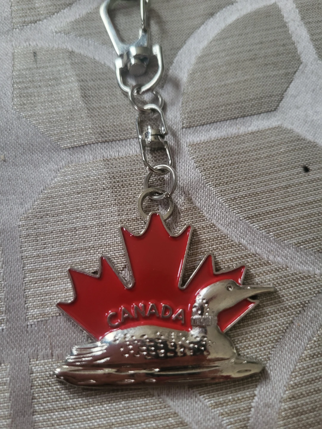Canada Loon Maple Leaf Keychain