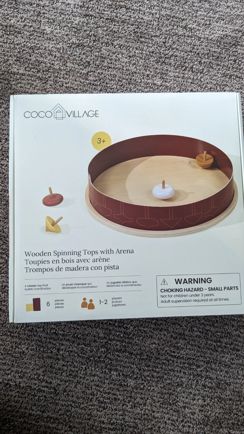 Coco Village Wooden Spinning Tops with Arena
