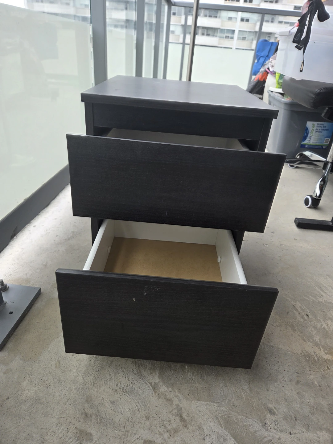 Black 2-Drawer Nightstand - photo 2
