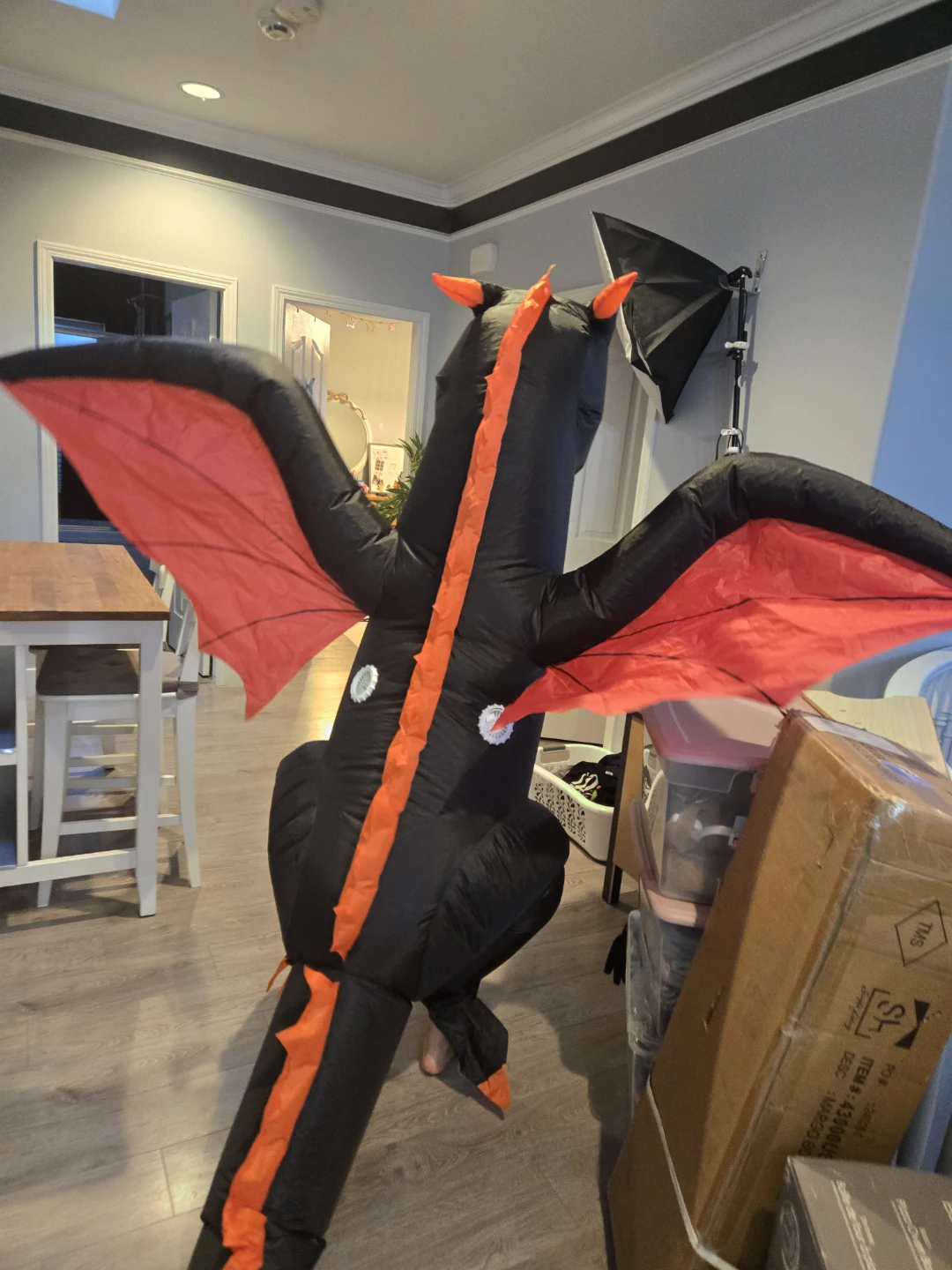 Kids halloween inflatable costume fire dragon - photo 3