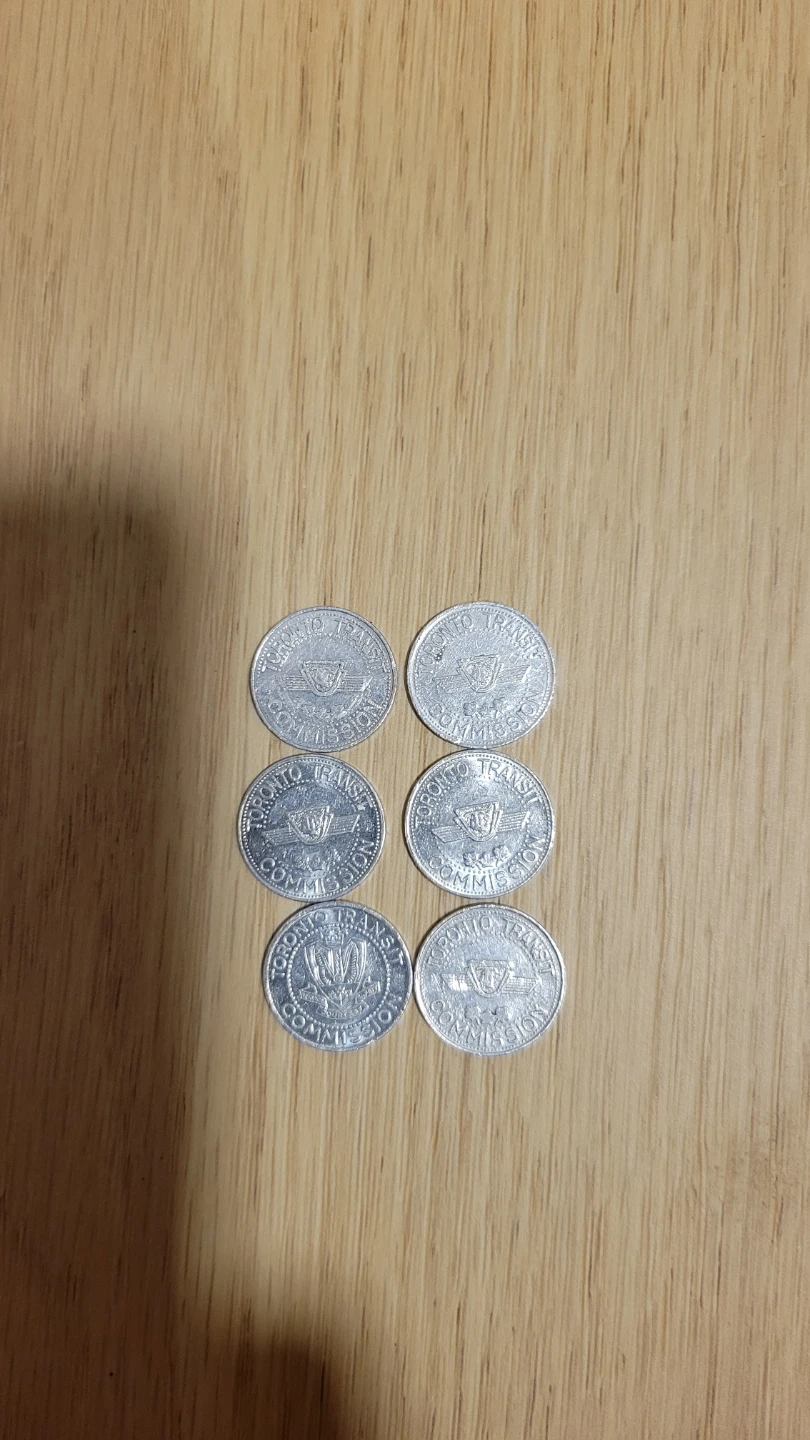 Six vintage TTC Tokens