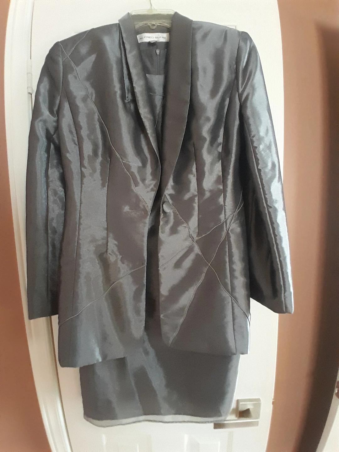 Alfred Sung Grey Dress and Jacket Suit