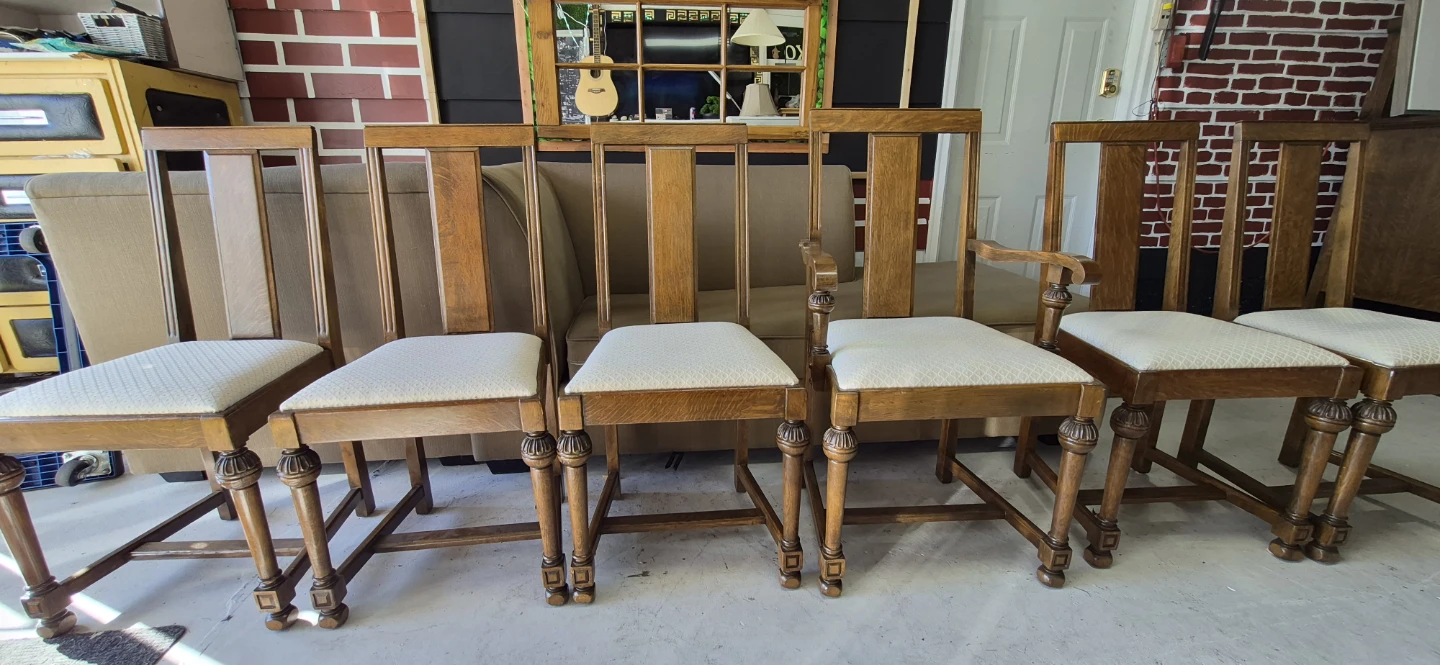 Set of 6 Oak Dining Chairs - photo 4