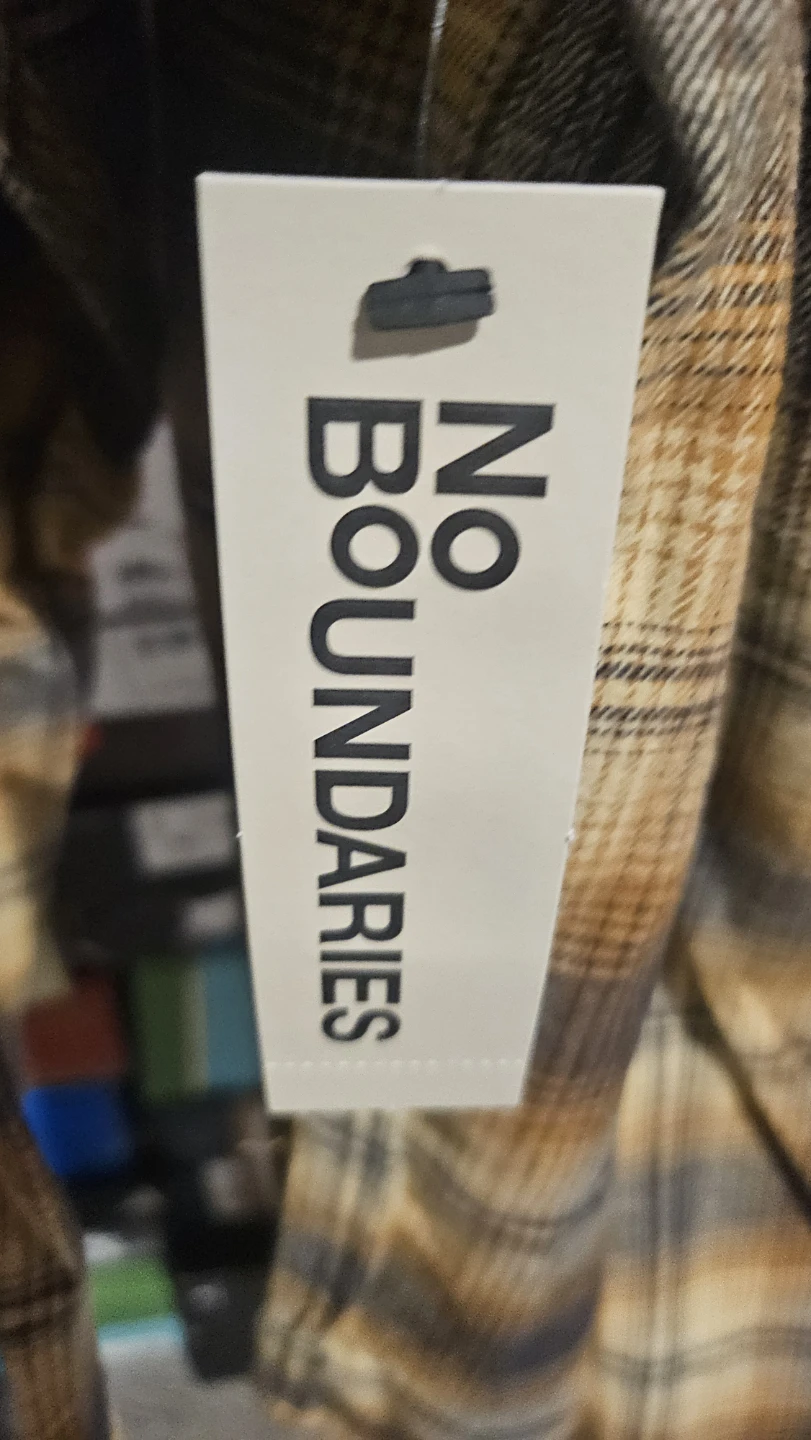 No Boundaries Hooded Flannel Shirt Gold Plaid XL - photo 4