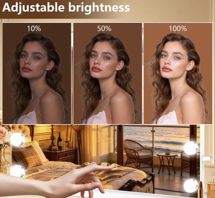 LED Vanity Mirror with Lights and USB Charger - photo 4