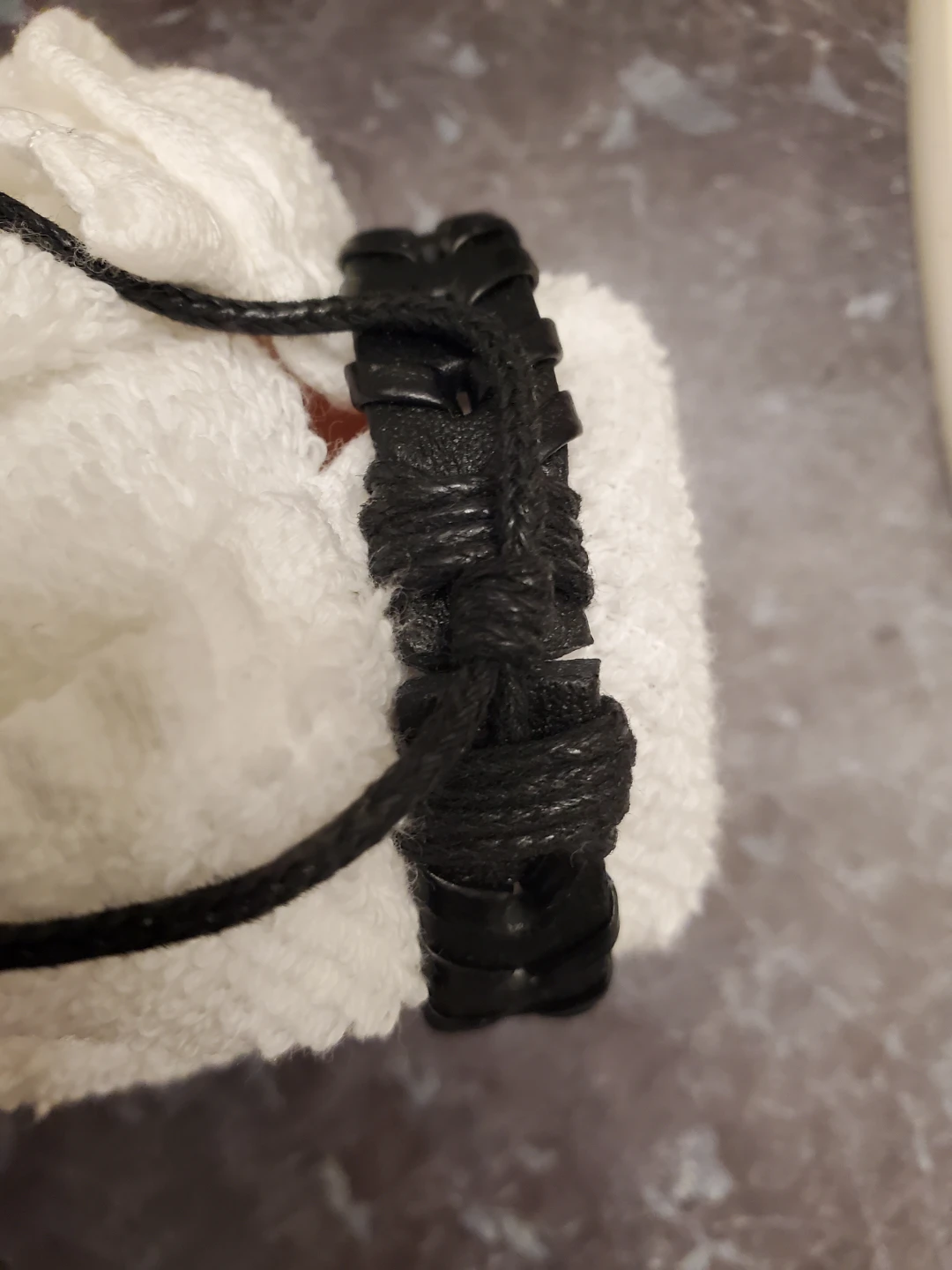 Braided black leather bracelet - photo 5