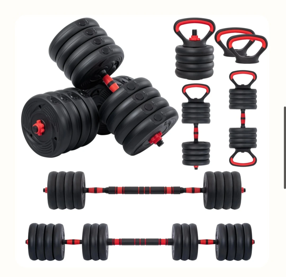 Adjustable 110 lb dumbell set