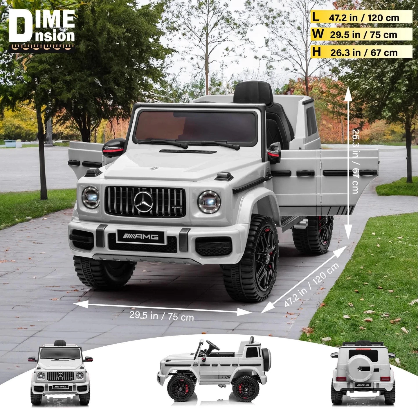 White Mercedes G-Wagon Ride-on Car - 4x4 - Almost New,