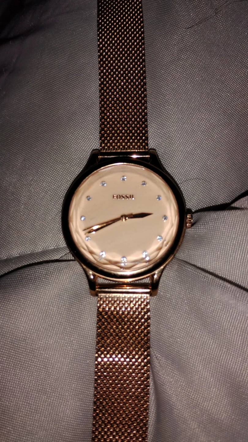 Fossil Rose Gold Mesh Watch BQ3392