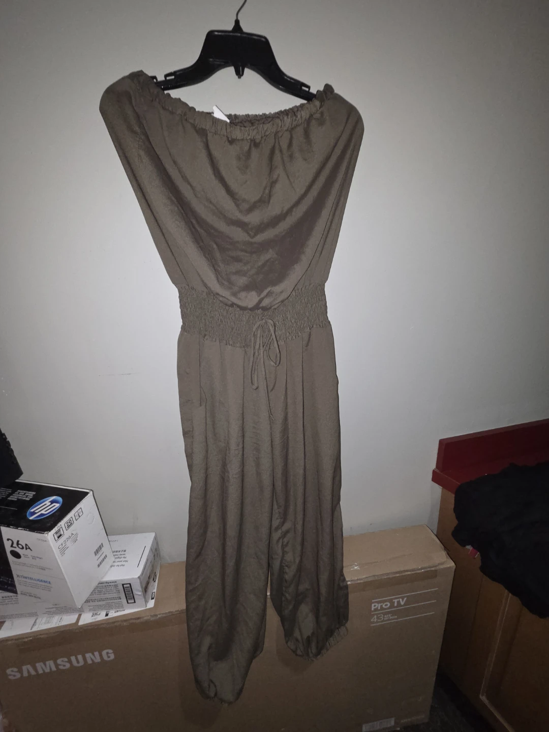 Body Central Olive Jumpsuit