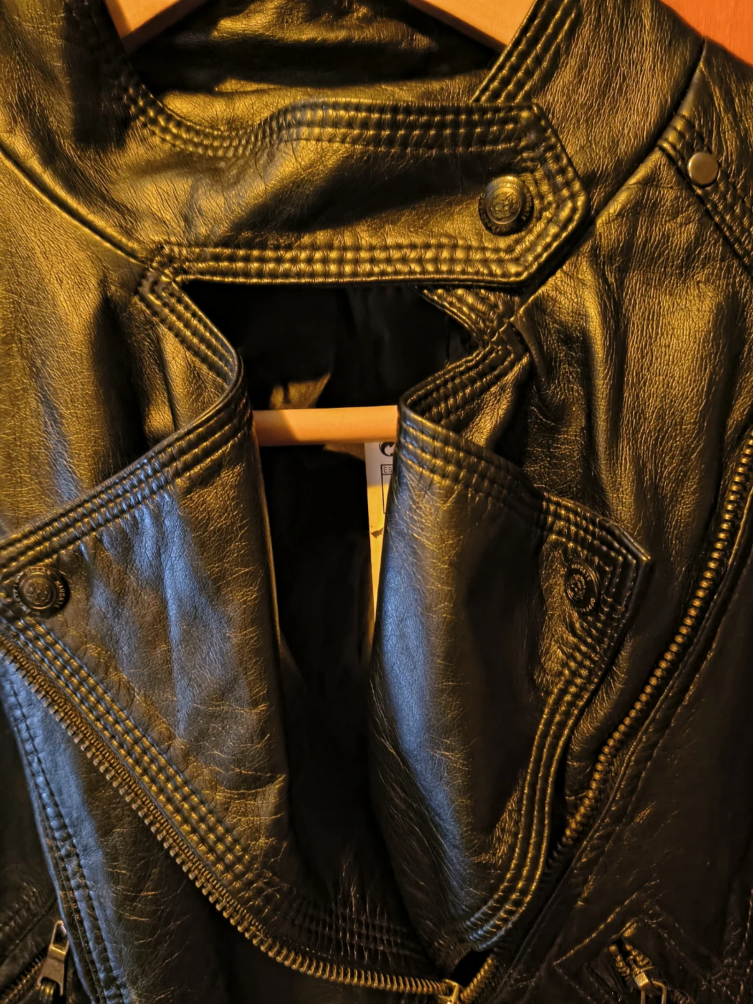 Black Superman Leather Jacket - photo 3