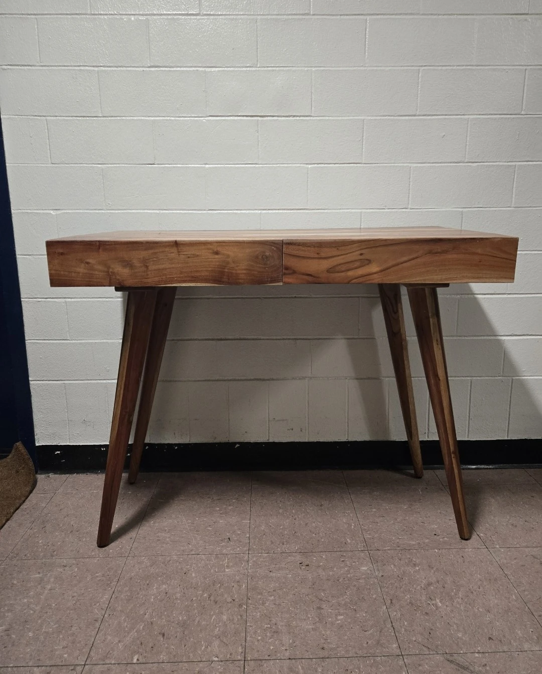Solid Acacia Wood Mid-Century Modern Writing Desk Table - photo 2