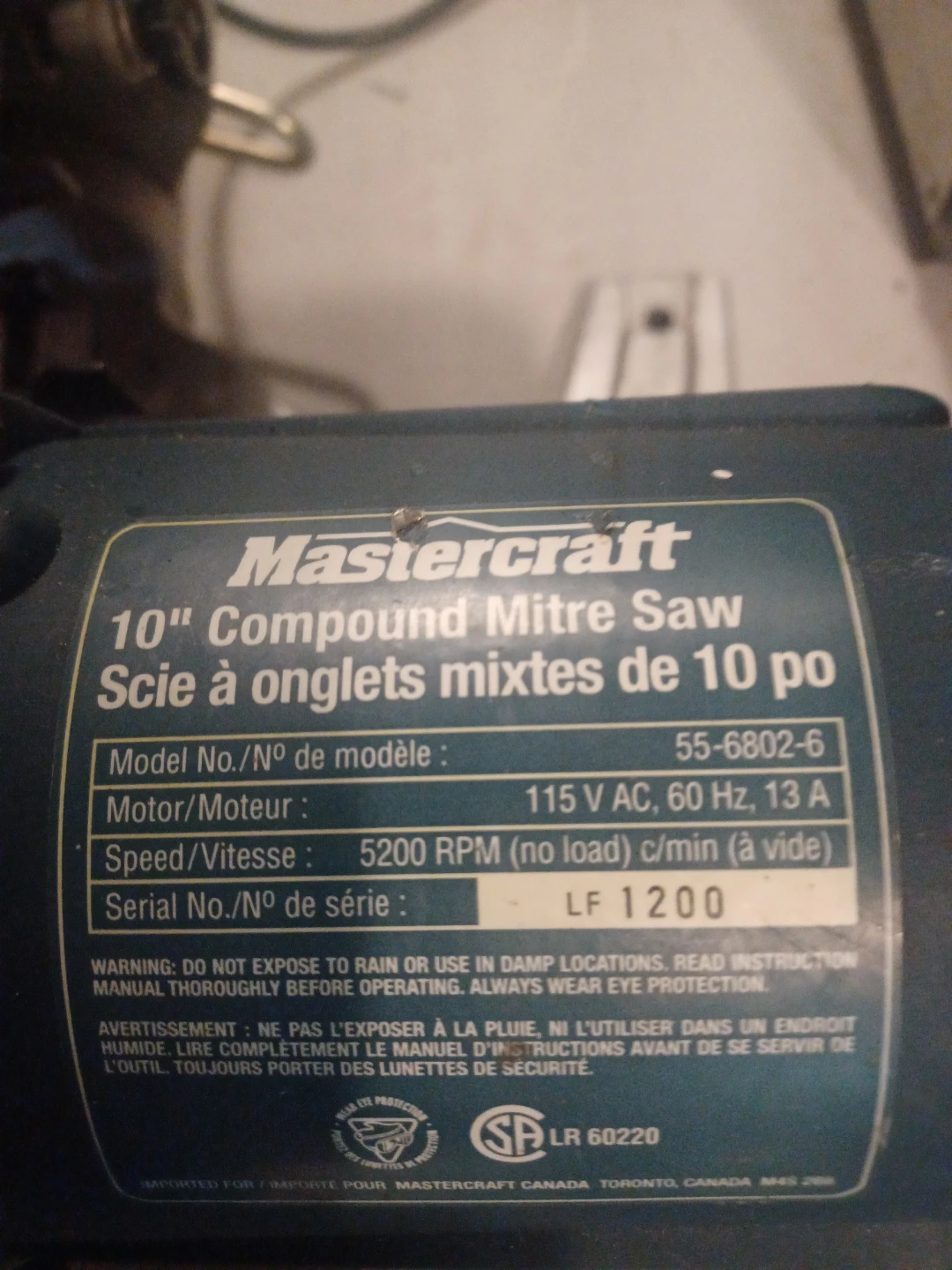 Mastercraft 10" Compound Mitre Saw - photo 3