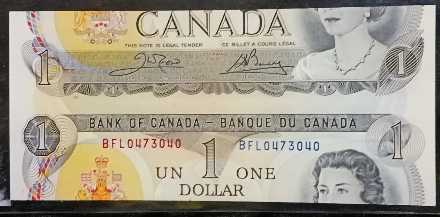 1973 Canadian One Dollar Bill