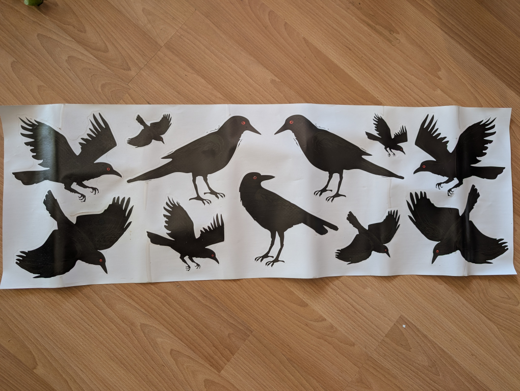 crow window stickers