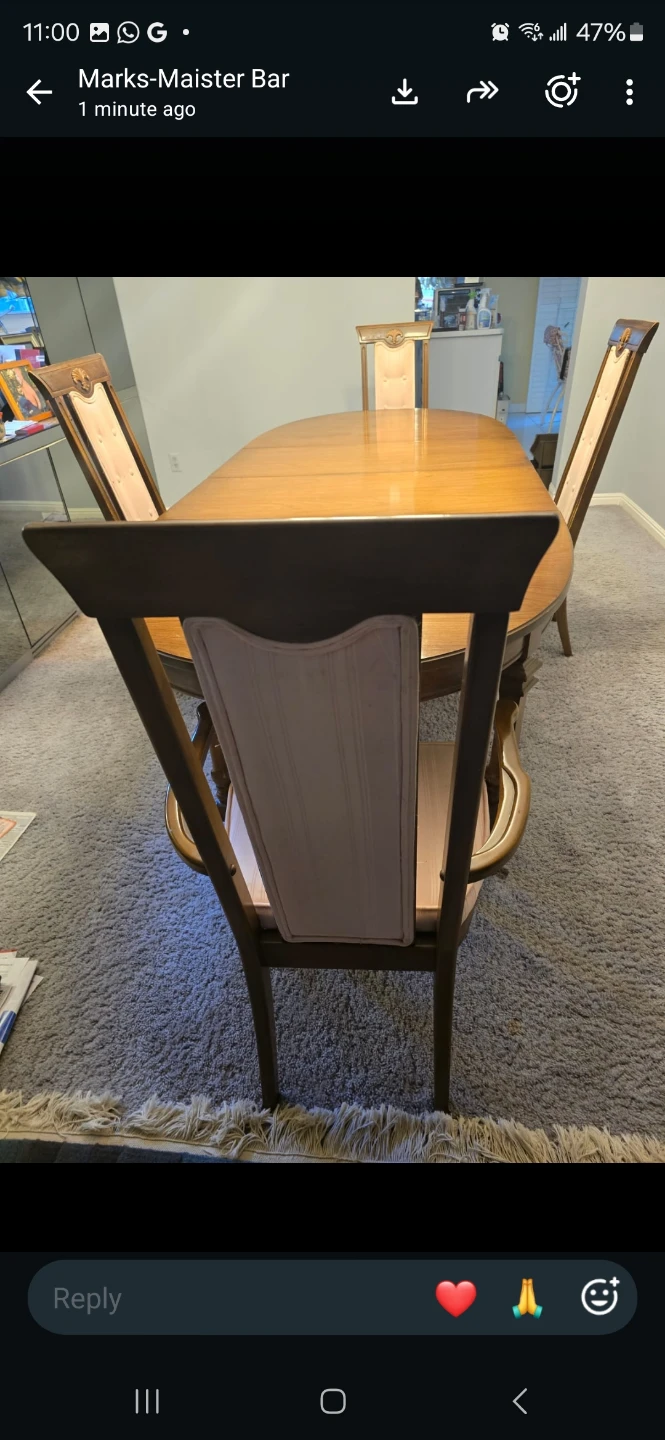 Solid Oak Dining Set with Hutch & Cabinet