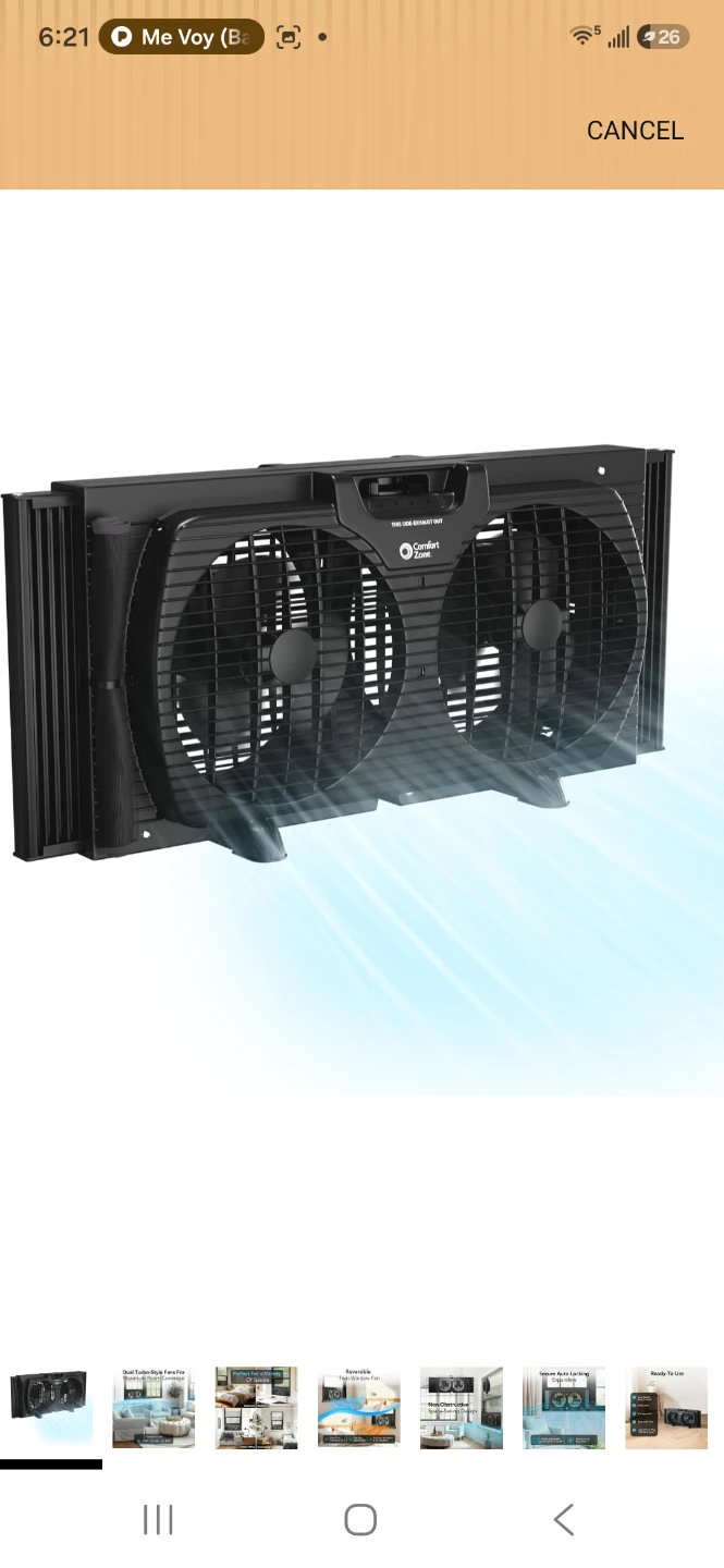 Comfort Zone Reversible Twin Window Fan - photo 2