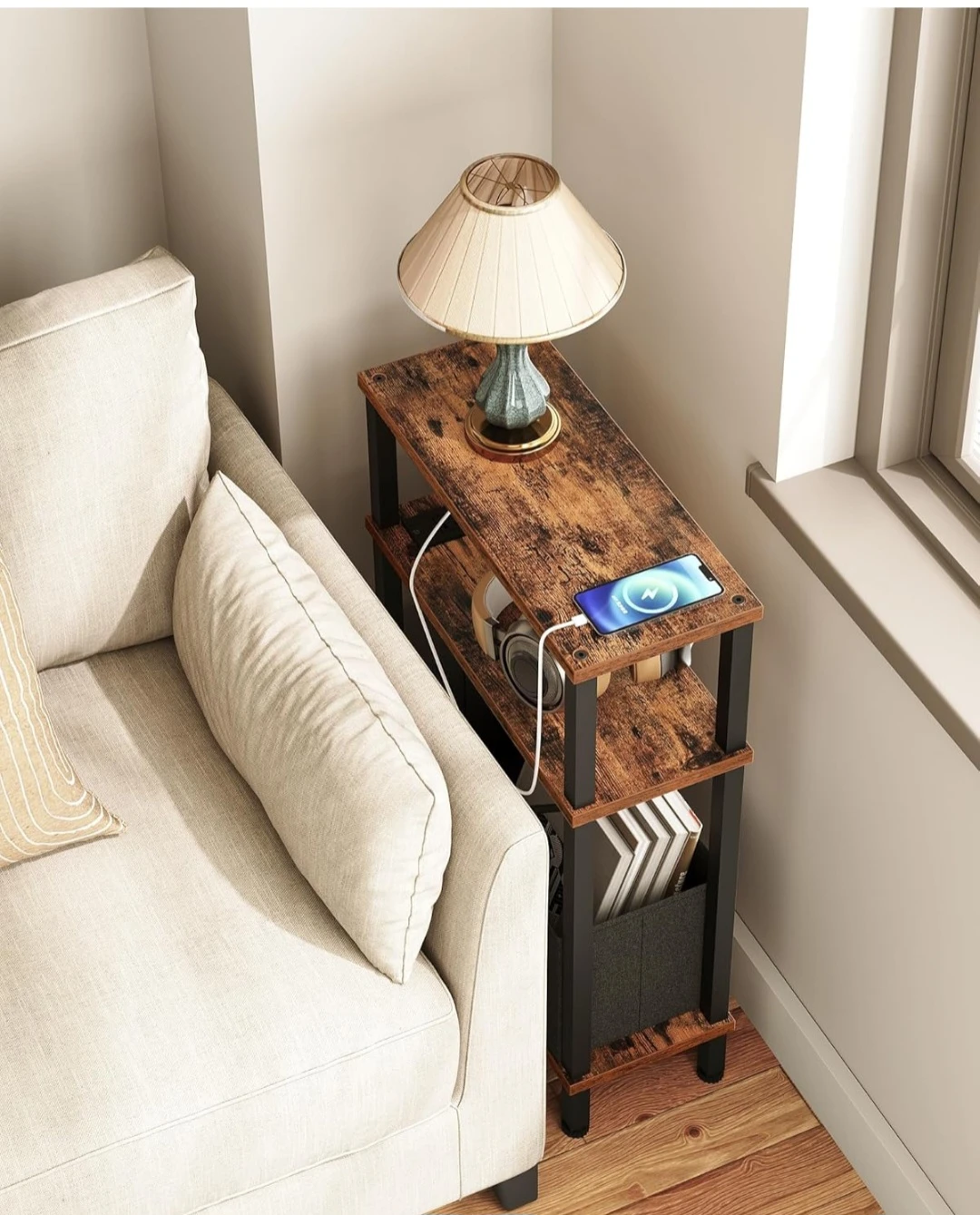 Rustic Bedside Charging Table
