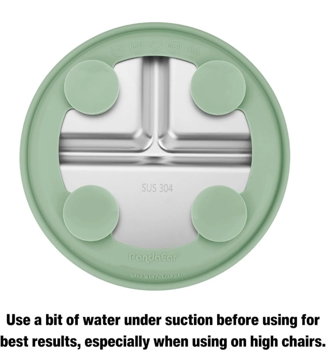 3- PandaEar Stainless Suction Plates for Baby & Toddler w/Lids - photo 5