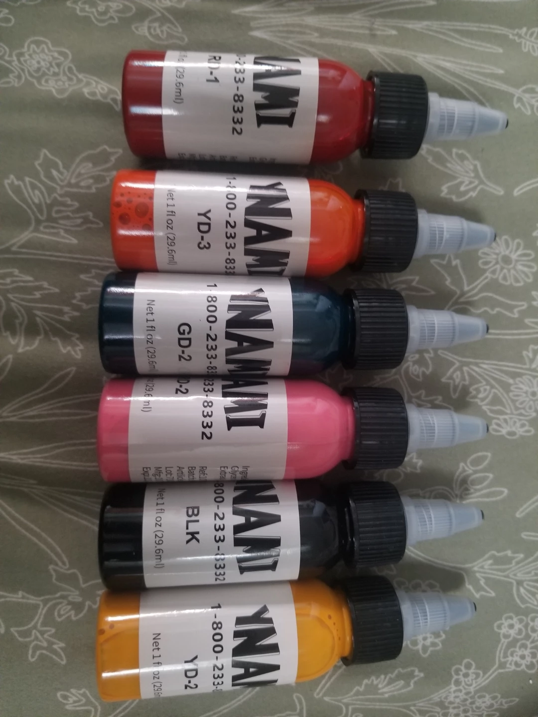 Set of 6 Dynamic Tattoo Ink Bottles