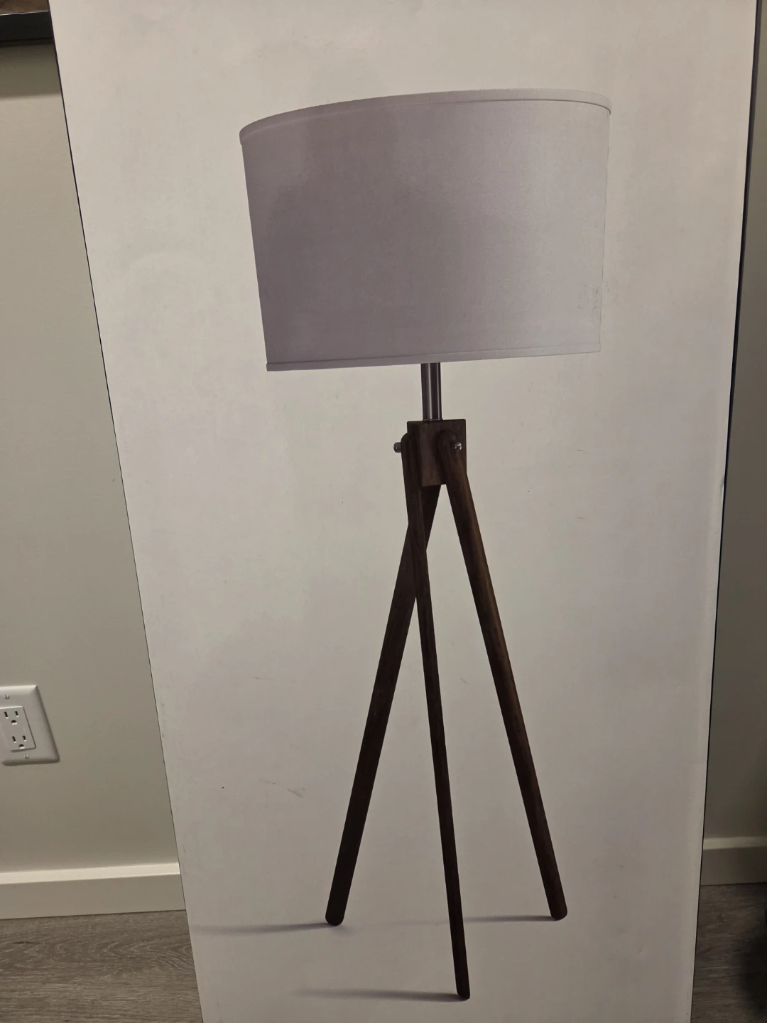 Tripod Floor Lamp with White Shade