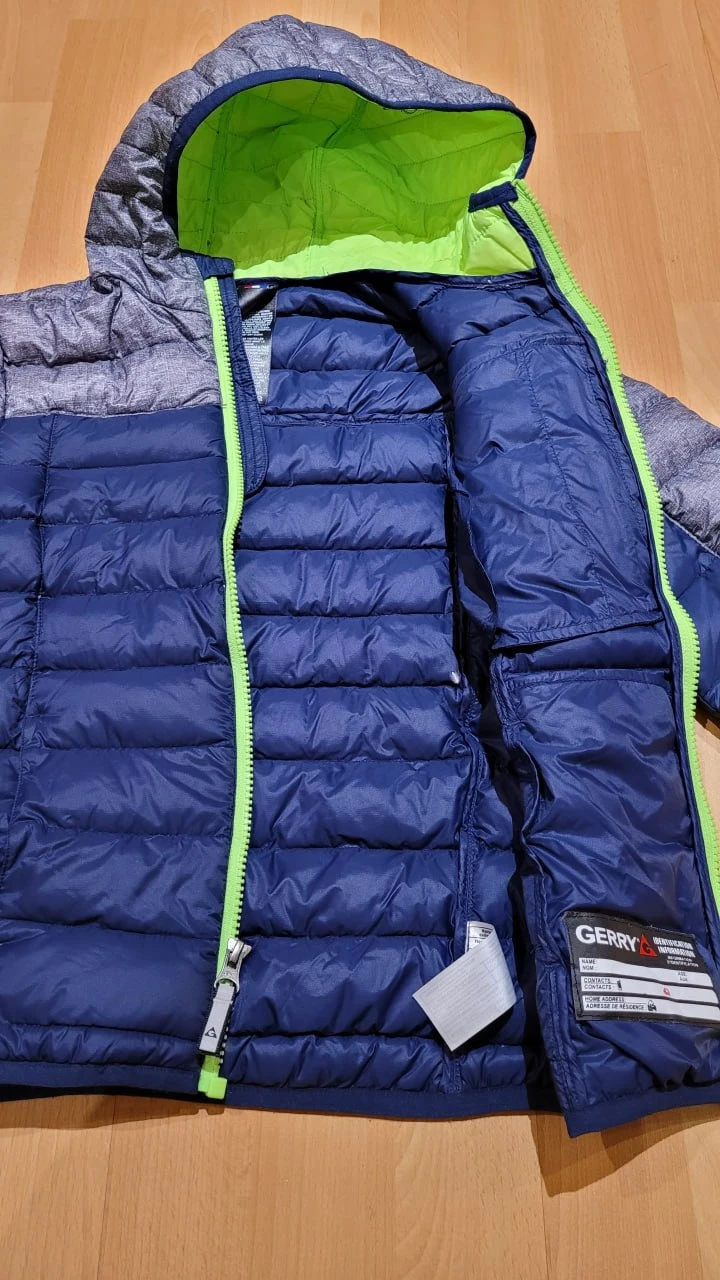 Gerry Kids Puffer Jacket - Blue/Grey - Size 6/6X