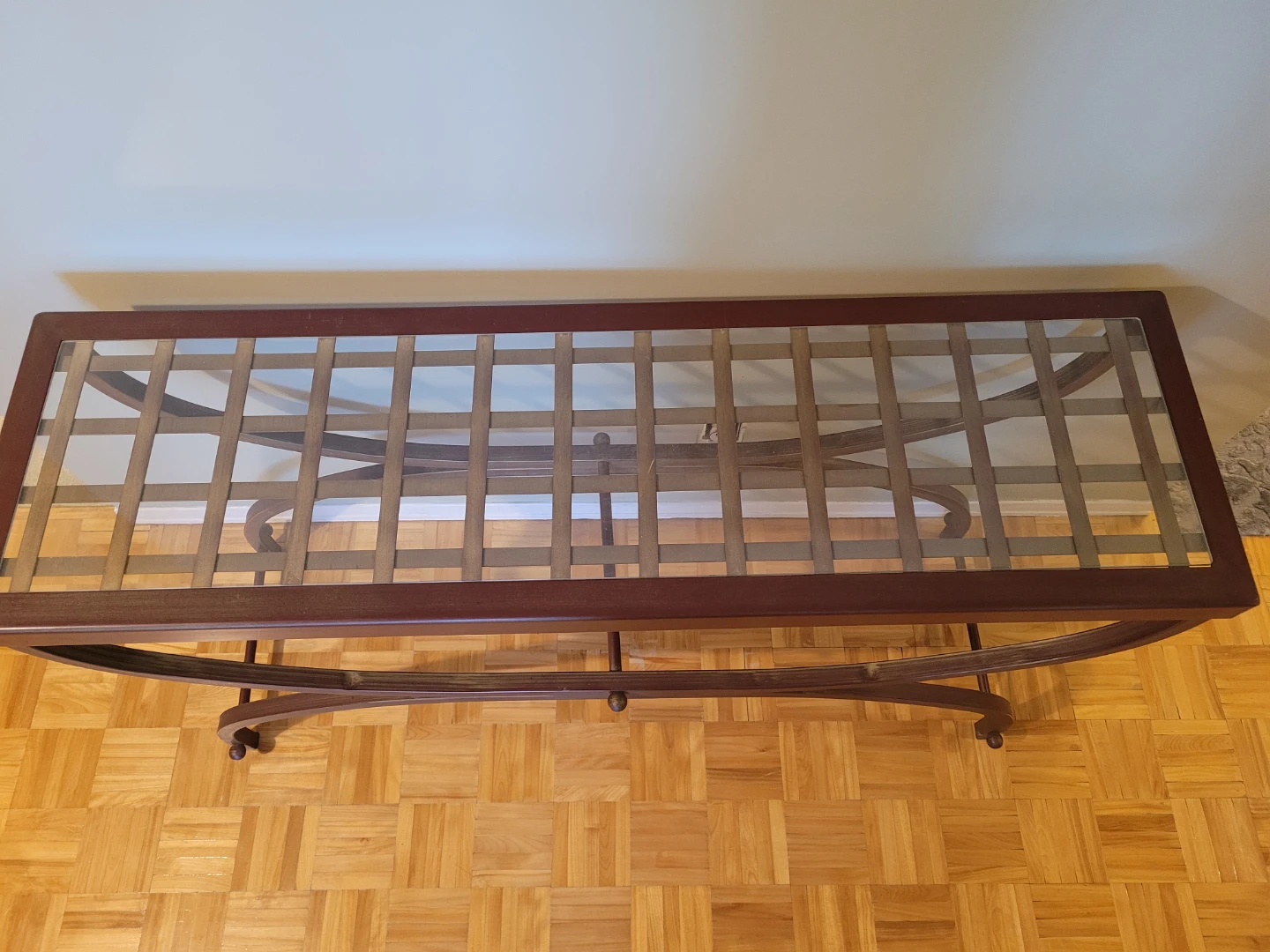 Metal and glass console table - photo 2